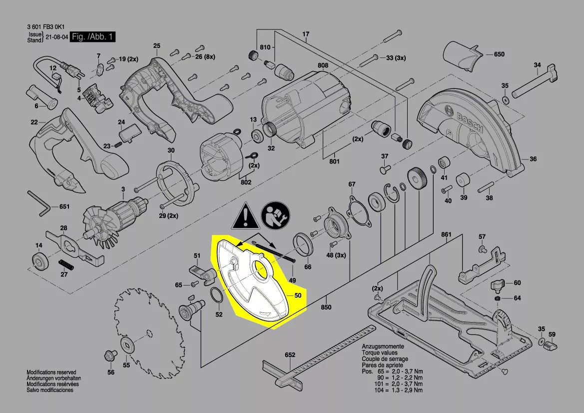 Capot de protection lame réf. 1 600 A01 4FF Bosch